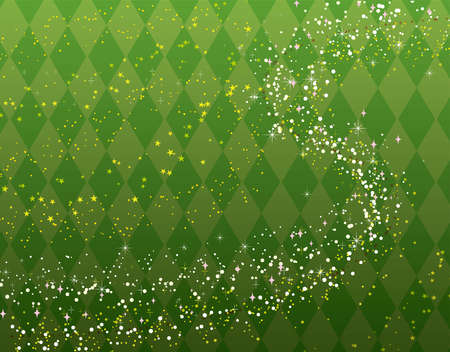 Starry sky, green rhombus background with glittering Milky Wayのイラスト素材