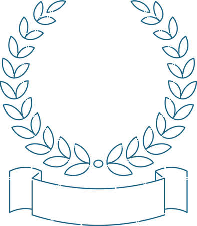 Illustration of laurel, laurel wreath and headline / illustration material (vector illustration)のイラスト素材