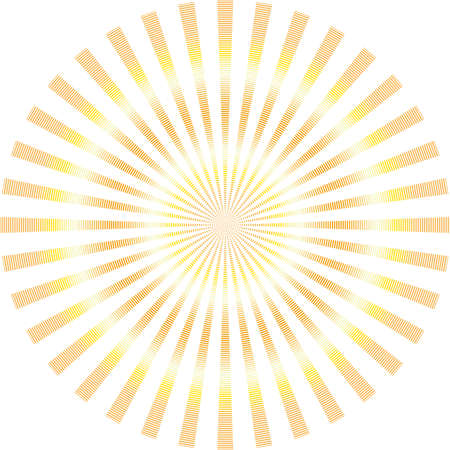 A simple and abstract sun illustration that shines brightlyのイラスト素材