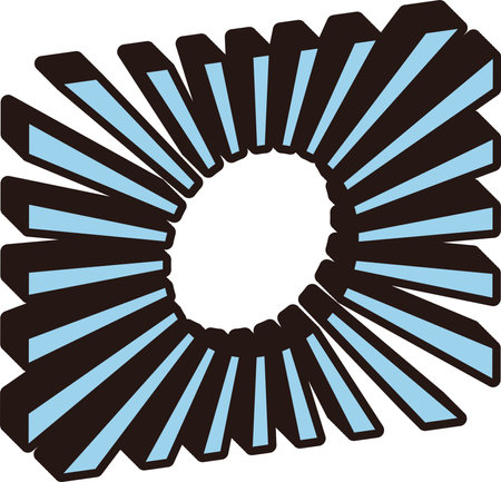 Blue concentrated line illustration popping out in three dimensionsのイラスト素材