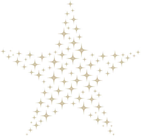 A big star made of golden starsのイラスト素材