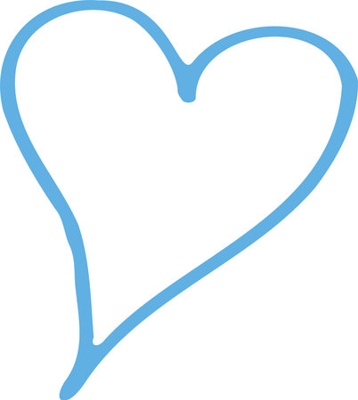 cute blue hand drawn heart symbolのイラスト素材