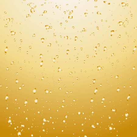 Illustration of a background with shining golden water dropletsのイラスト素材