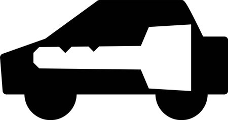 A pictogram of a car that alerts you to lockingのイラスト素材