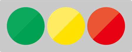 Illustration of a simple three-color traffic lightのイラスト素材