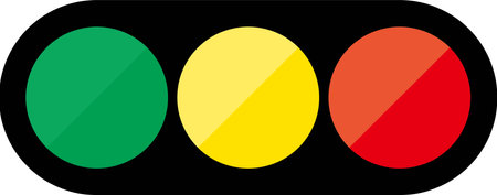 Illustration of a simple three-color traffic lightのイラスト素材