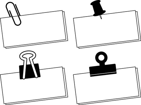 Monochrome memo paper frame for holding paper such as clips and pinsのイラスト素材