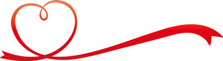 red heart frame made of ribbonのイラスト素材