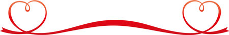 Two red heart frames made of ribbonのイラスト素材