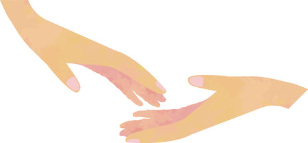 Illustration of holding hands and supporting each otherのイラスト素材