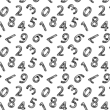 Simple monochrome wallpaper and background with scattered numbersのイラスト素材