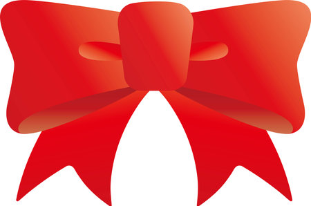 Simple and cute red ribbon illustrationのイラスト素材