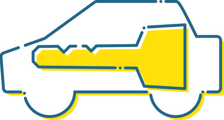 A pictogram of a car that alerts you to lockingのイラスト素材