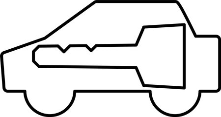 A pictogram of a car that alerts you to lockingのイラスト素材