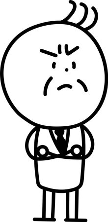 An angry old man with his arms foldedのイラスト素材