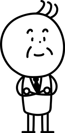 A smiling old man with his arms folded and smilingのイラスト素材