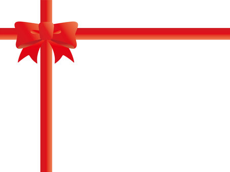 A gorgeous red ribbon frame wrapping a presentのイラスト素材