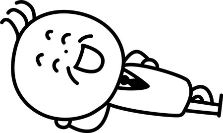 An old man in a suit lying down with a smileのイラスト素材
