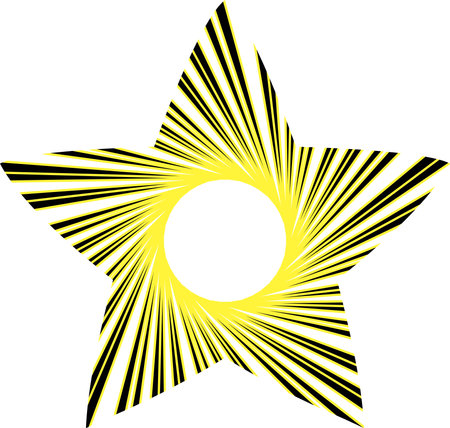 Illustration of concentrated lines in the shape of a starのイラスト素材