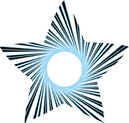 Illustration of concentrated lines in the shape of a starのイラスト素材