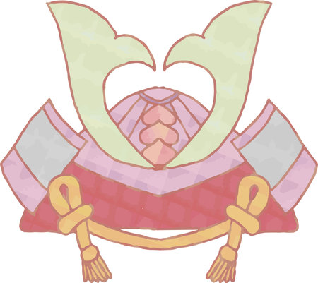 Illustration of a light-colored helmet that can be used for Boys' Festival and Children's Dayのイラスト素材