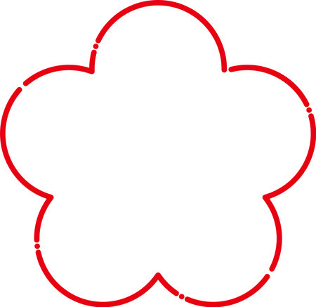 red spring flower symbol illustrationのイラスト素材