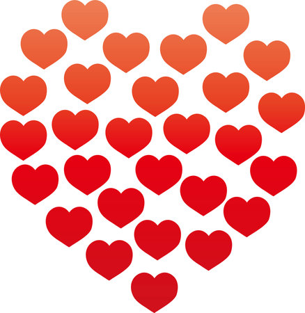 lots of hearts and big heartsのイラスト素材