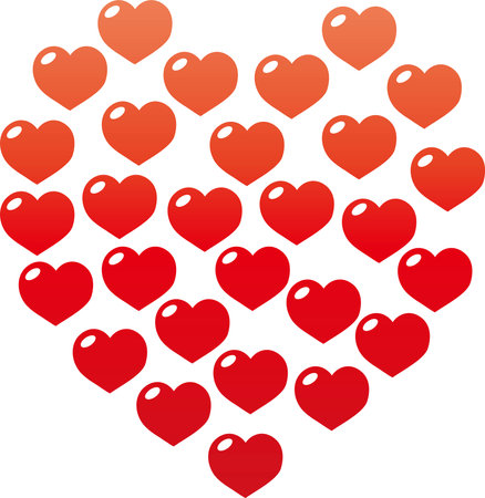 lots of hearts and big heartsのイラスト素材