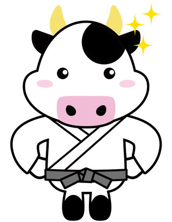 Cow, sports, glitter, judo, karate, aikido, martial artsのイラスト素材