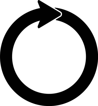 Illustration of a single arrow drawing a circleのイラスト素材