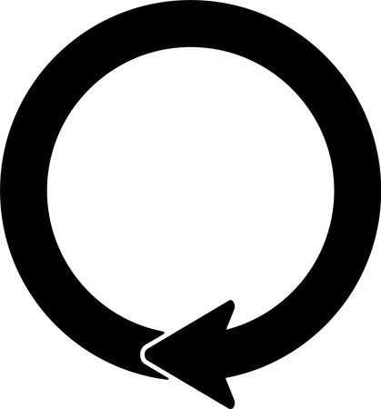 Illustration of a single arrow drawing a circleのイラスト素材