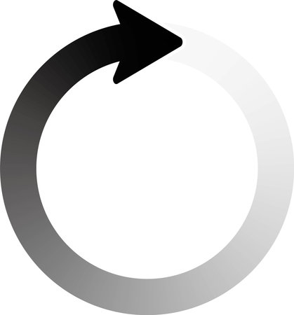 Illustration of a single arrow drawing a circleのイラスト素材