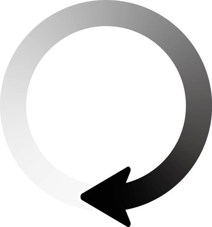 Illustration of a single arrow drawing a circleのイラスト素材