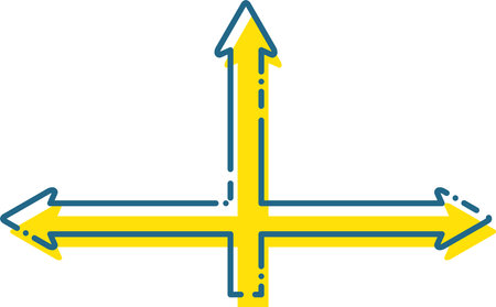 Illustration of an arrow dividing into three directionsのイラスト素材