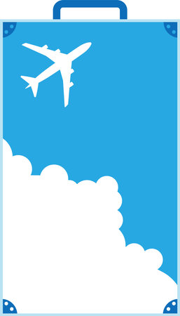 Travel bag and plane taking offのイラスト素材
