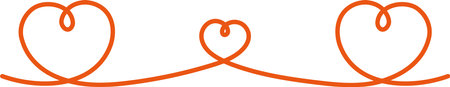 Simple red heart line frame like parent and childのイラスト素材