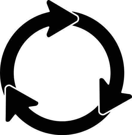 Illustration of three simple rotating arrowsのイラスト素材