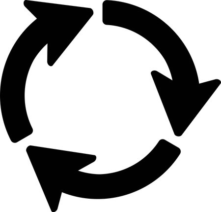 Illustration of three simple rotating arrowsのイラスト素材