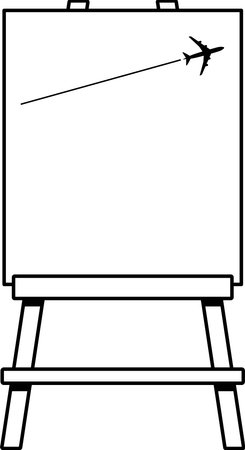 Easel frame depicting a plane taking offのイラスト素材