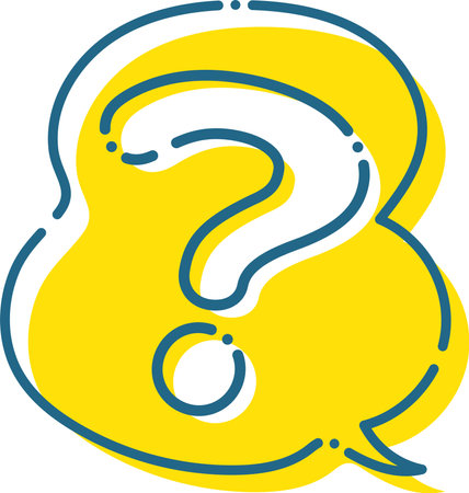 Blue dashed question mark and speech bubbleのイラスト素材