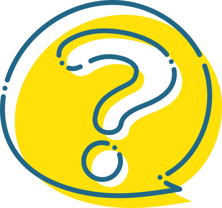 Blue dashed question mark and speech bubbleのイラスト素材