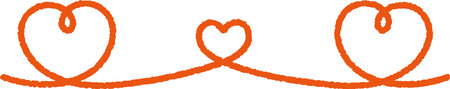 Simple red heart line frame with rough hand-drawn touchのイラスト素材