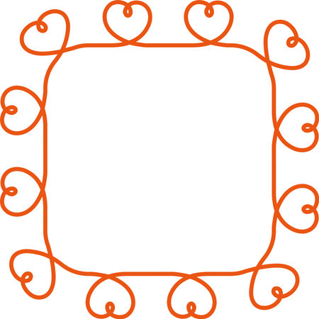 cute frame with red heartsのイラスト素材