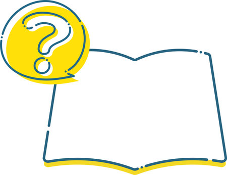 Question mark and simple note, book dashed frameのイラスト素材