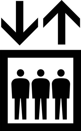 Illustration of a simple elevator icon or pictogramのイラスト素材
