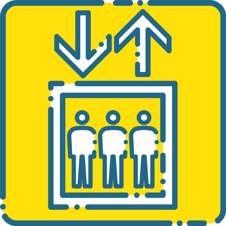 Illustration of a simple elevator icon or pictogramのイラスト素材