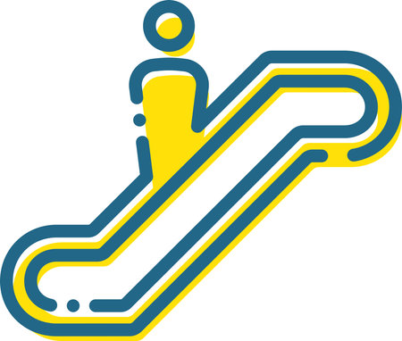 Illustration of a simple escalator icon or pictogramのイラスト素材