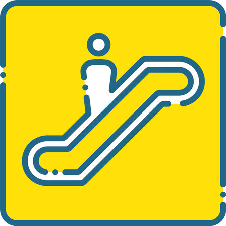 Illustration of a simple escalator icon or pictogramのイラスト素材