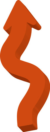 Upward Arrow 3D Illustration - Curved Designのイラスト素材