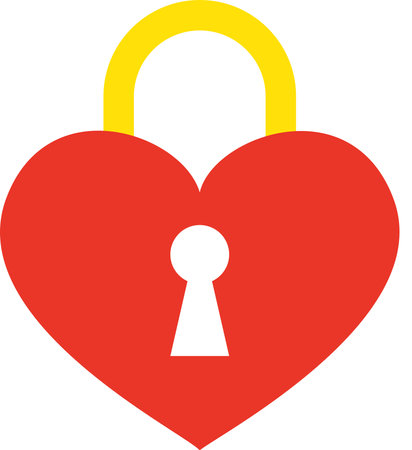 Heart Shaped Padlock â Symbol of Love and Securityのイラスト素材